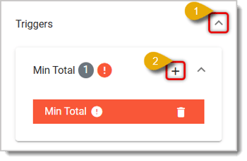 Image of the Triggers menu with Minimum Total selected.