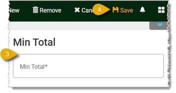 Image of the Minimum Total Trigger menu.