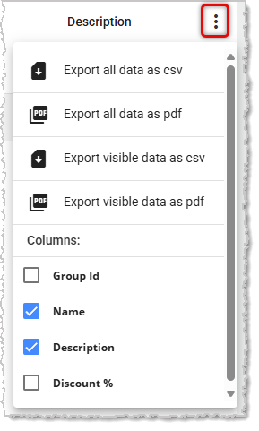 Image showing the action menu of the customer groups page in the back end of the system.