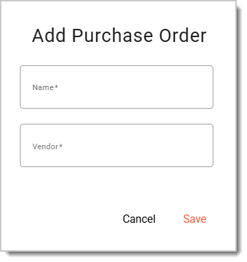 Image of the Add Purchase Order window.