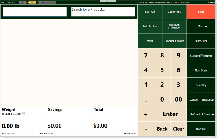 Image showing the Front End of the MarktPOS.
