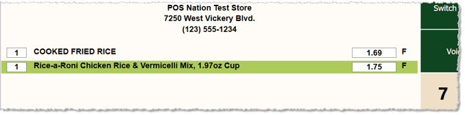 Image showing a non scan item successfully added to a Markt POS transaction.