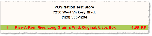 Image showing a return item in the Markt POS front end.