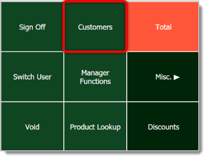 Image showing the Customers button highlighted on the Front End.