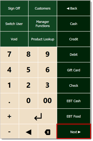 Image of the right-hand panel. The Next button is highlighted.
