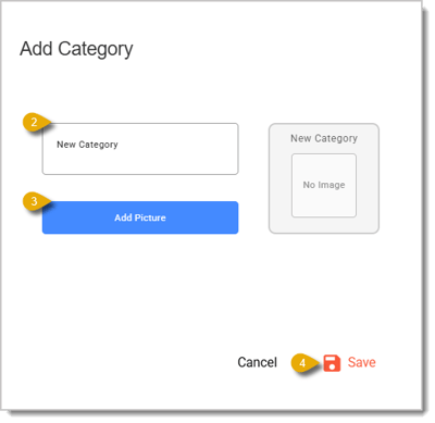Image of the Add Category window for the Product Lookup Designer in the Back End.