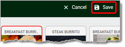 Image of the Save button highlighted in the Product Lookup Designer.