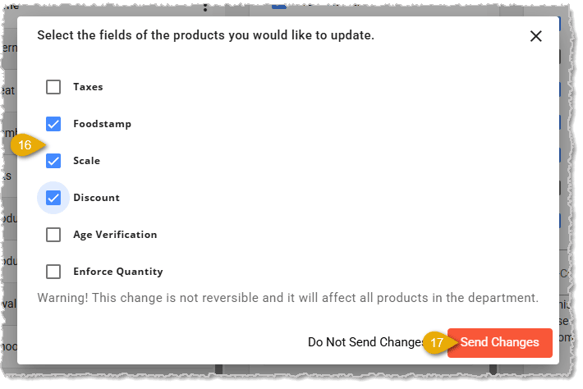 Image showing the final steps of department creation in the POS Back End.