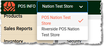 Image of the Multi-Store selection droplist.