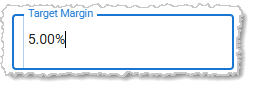 Image showing the target margin of a Department using Margin Management in the  system's Back End.