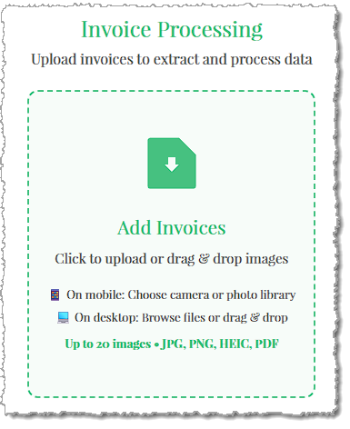 Image showing the image upload page for uploading PO images in the system back end.