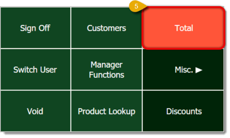 Image showing the Total button in the  Front End.