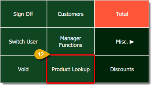Image highlighting the Product Lookup button in the  Front End.