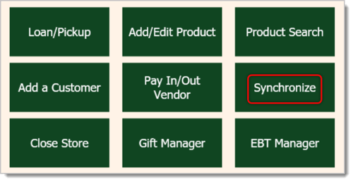 Image of the Manager Functions, with the Synchronize button highlighted.