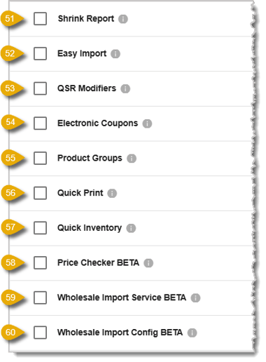 Image of Back End permissions numbers 51-60.