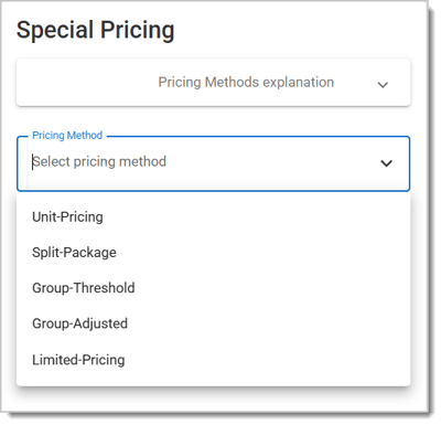 Image showing the different types of special pricing.