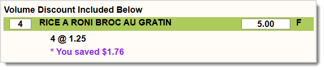 Image showing a product with the Group Adjusted Pricing special pricing method in the Front End of the system.